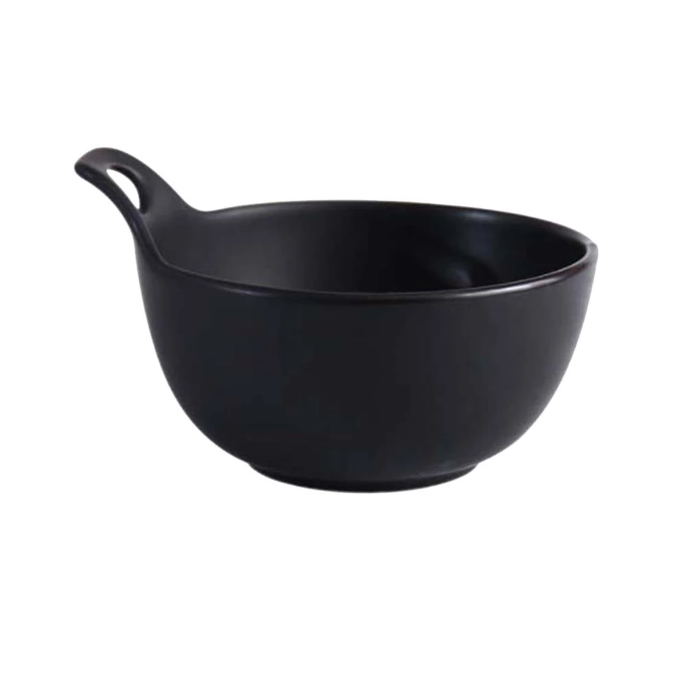 1pc Household Tableware Ceramic Salad Bowl Dessert Bowl Food Serving Bowl for Home Restaurant (Black)