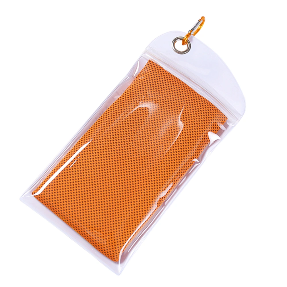 Microfiber Cold Feeling Exercise and Fitness Cooling Towel Cooling Sports Towel for Running Camping Yoga Gym (Orange)