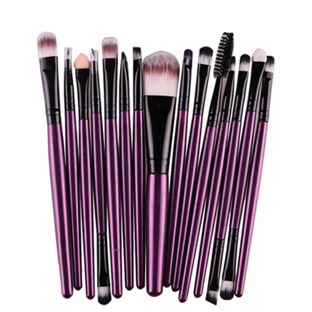 20PCS Professional Portable Makeup Brushes Cosmetic Tools Foundation Brush Eyebrow Brush Kit (Black and Purple)