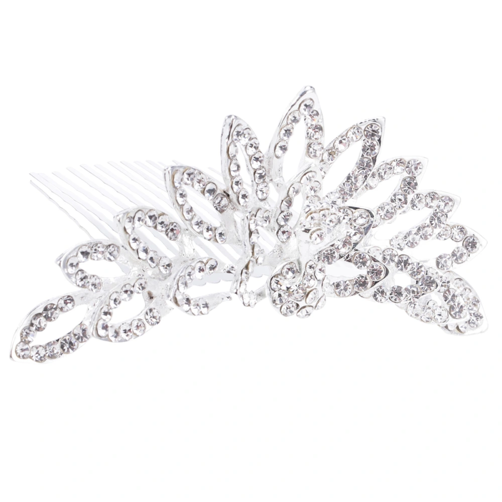 1PC Children's Small Crown Hair Comb Fashion Rhinestone Hairbrush Headbands Hair Accessories (Dark Grey)