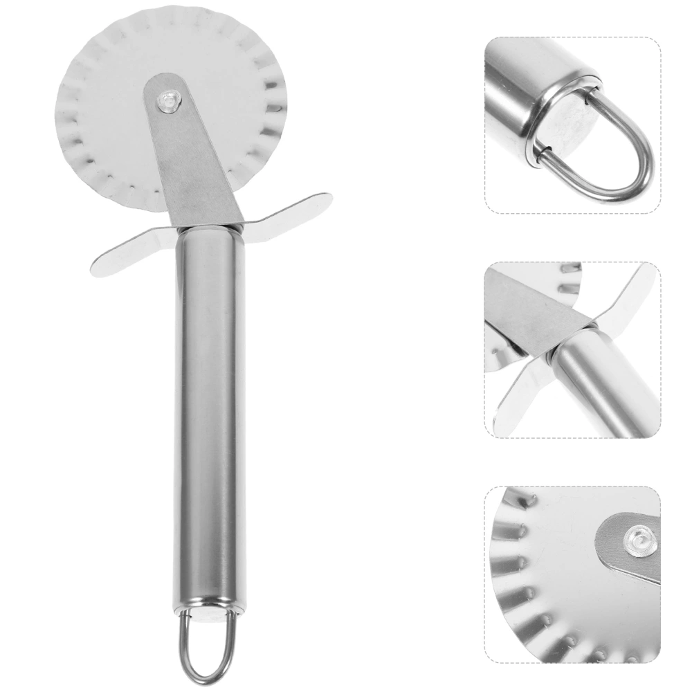 Stainless Steel Pizza Wheel Cutter with Handle Pizza Pastry Dough Wheels Cutter Kitchen Baking Tools Baking Utensils ( Lace Pattern)