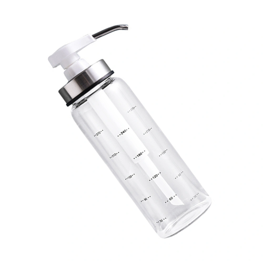 Stainless Steel Glass Sealing Bottle Kitchen Honey Dispenser Leak-proof Jam Container Cruet (White, 300ml)