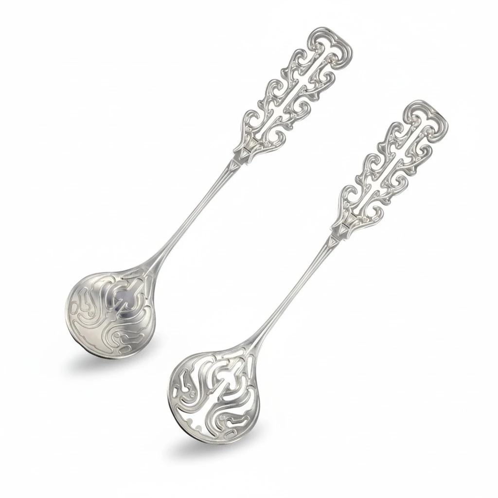2 Pcs Stainless Steel Coffee Spoon Coffee Stirring Spoon Coffee Strainer Spoon