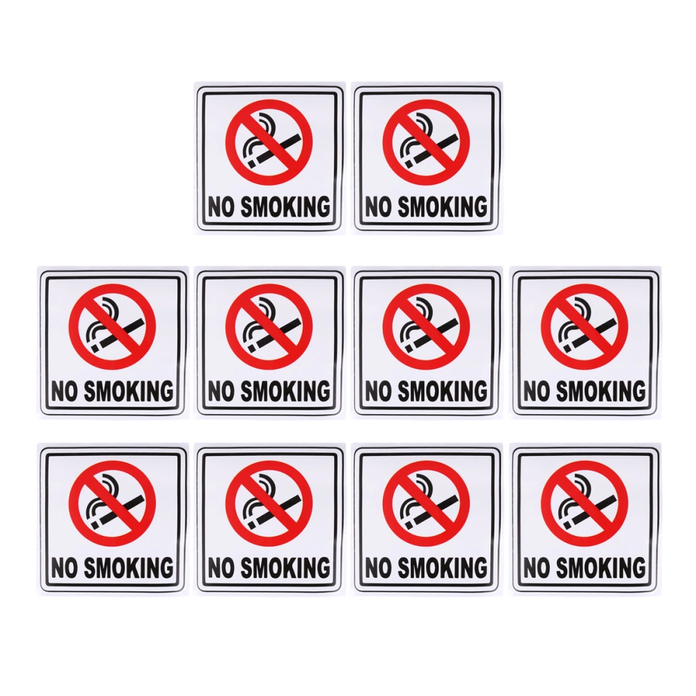 10pcs 14x14cm Creative No Smoking Warning Car Sticker Colorful Auto Decal Paste Waterproof Car Bumper Stickers