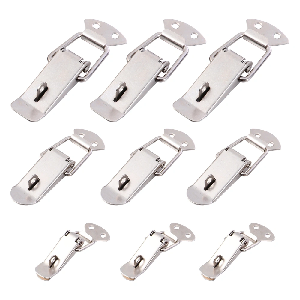 9pcs Toolkit Spring Hasps Iron Latch Lock Toggle Clamps with Lock Ring