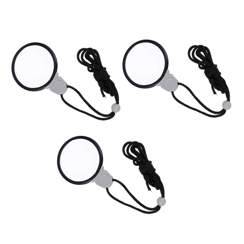 3Pcs Household Reading Magnifiers Convenient Lanyard Magnifiers Portable Explore Magnifiers