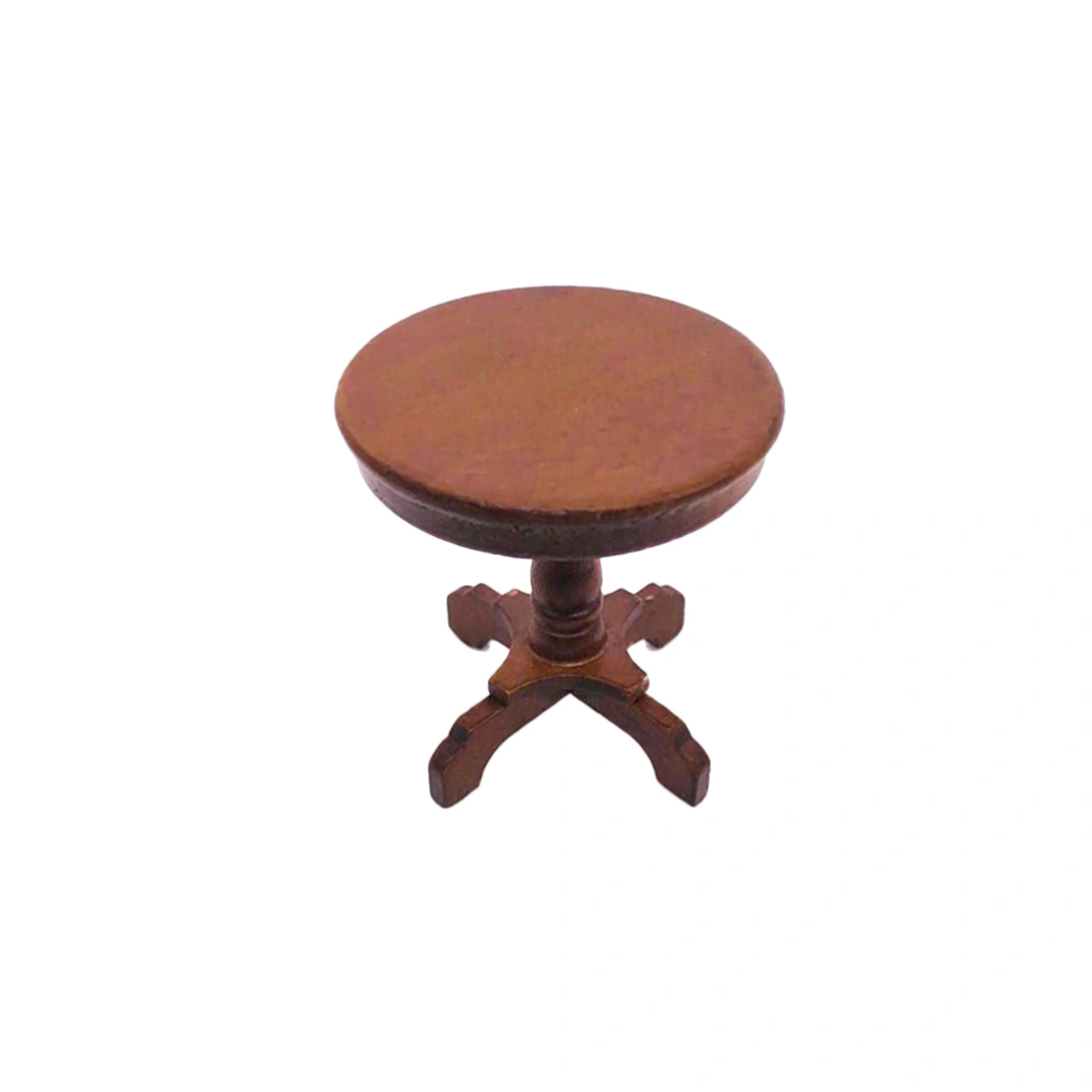 1:12 Mini House Miniature Round Table Wooden Furniture Mini House Scene Decoration Ornaments (Random Color)