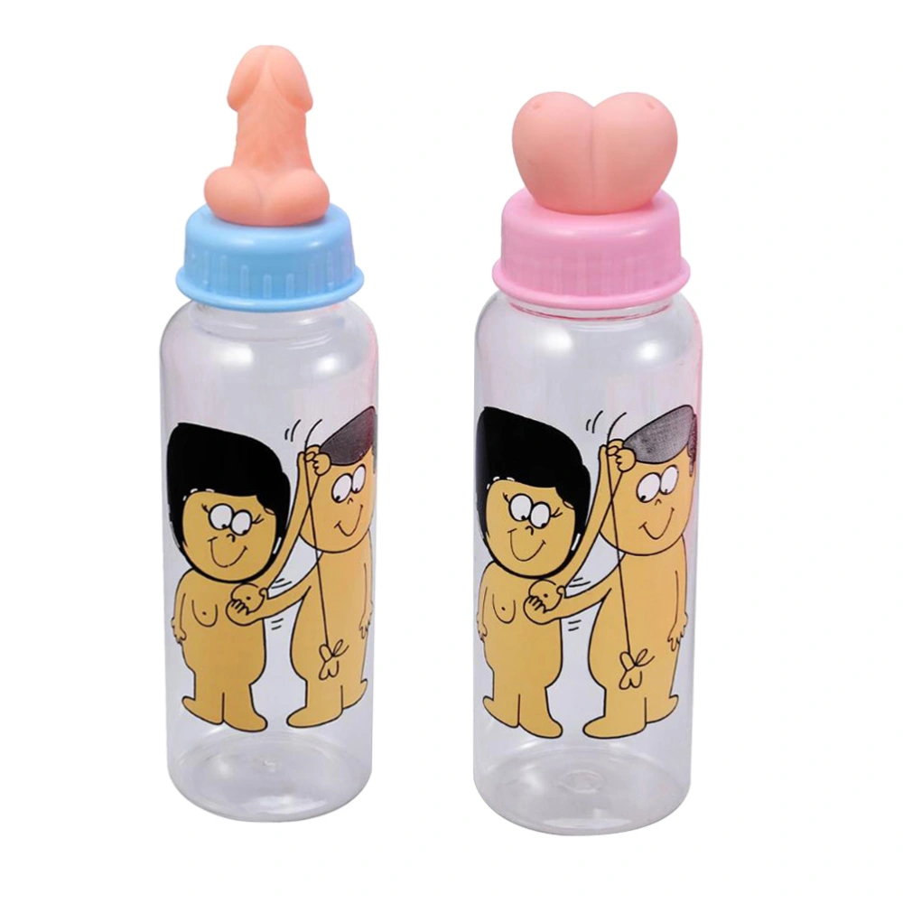 2 Pcs Single Party Bottles Funny Penis Chest Bottles for Single Party Night Out Party Gathering