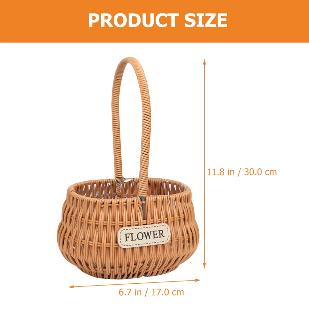 Woven Braided Gift Basket Flower Girl Basket Weeding Small Basket with Handle