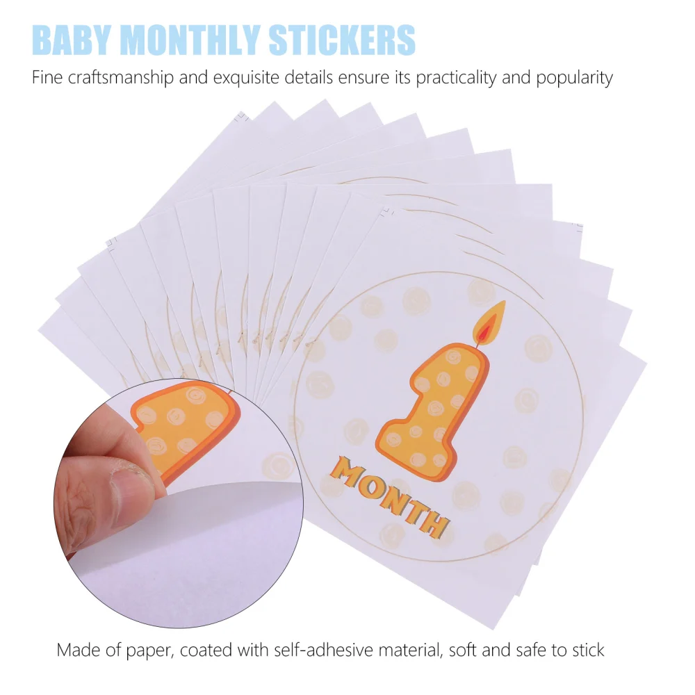 1 Set Baby Milestone Sticker Chic Newborn Photo Prop Premium Label Paper