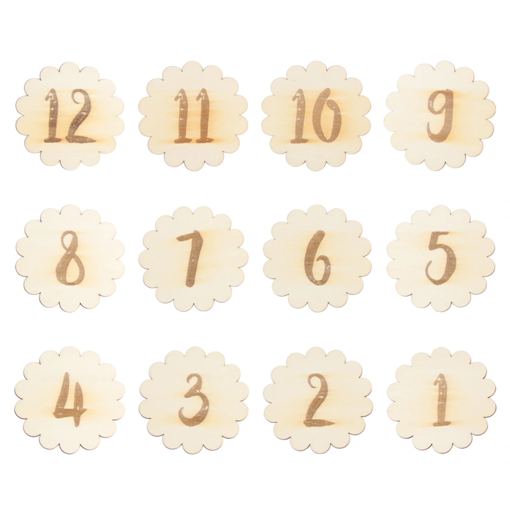 12pcs Baby Birth Month Number Cards Birthday Creative Infant Commemorate Milestone Photography Props (Lace Numbers)