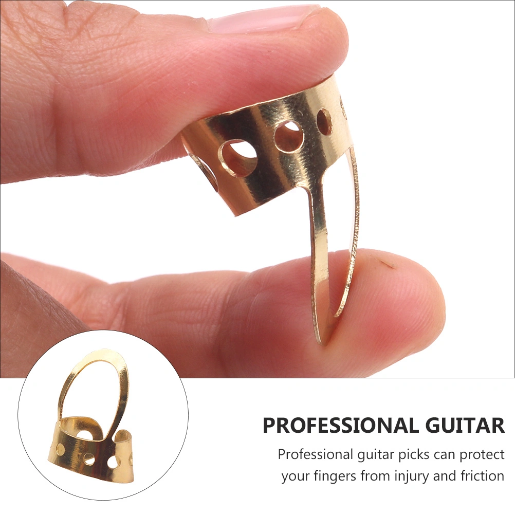 8 PCS Adjustable Thumb Pick Stainless Steel Hollowed Index Finger Plectrum