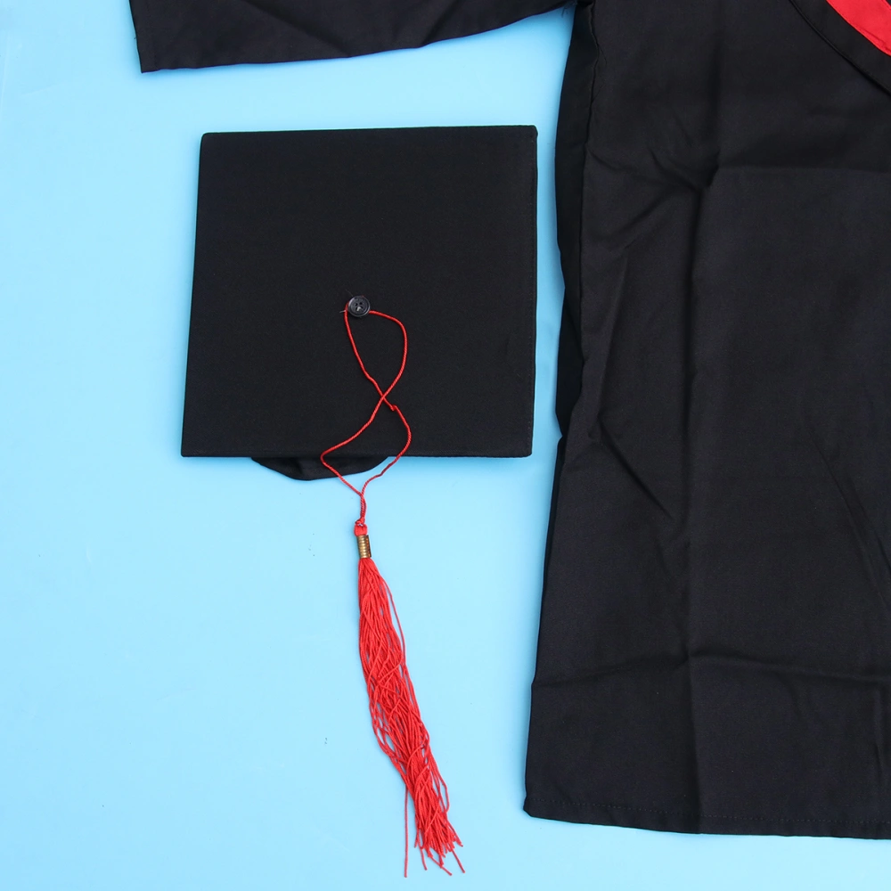 Kids Graduation Gown and Doctoral and Gown for Children of 150cm Height (Red Line)