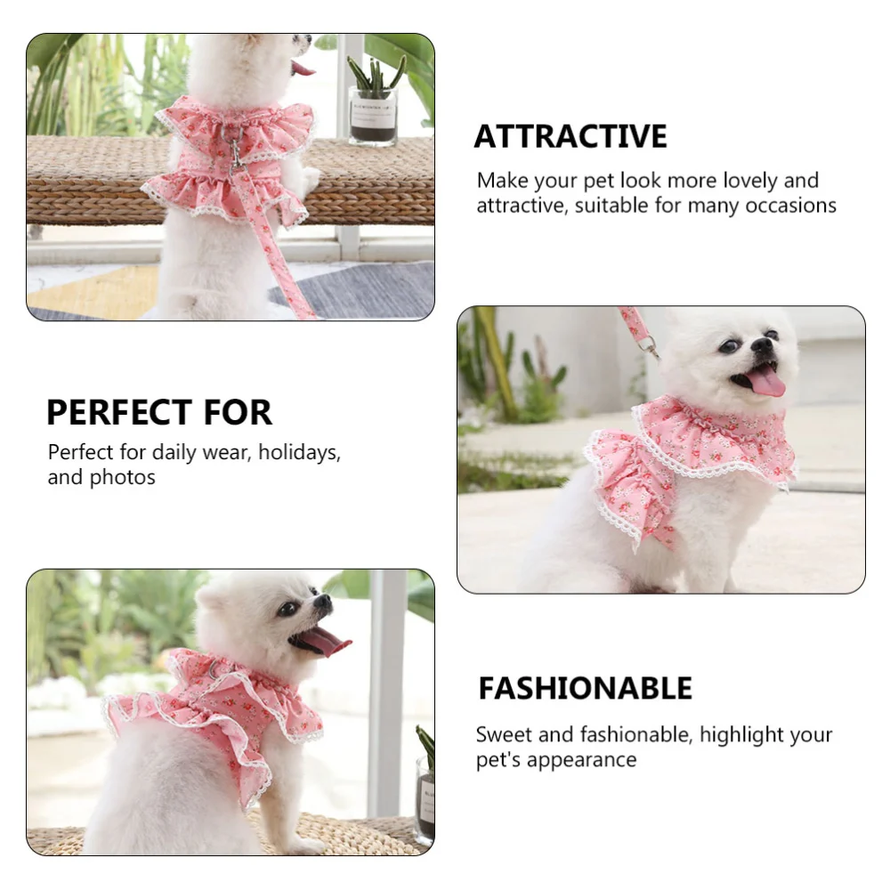 1pc Practical Pet Clothes Vest Pretty Cat Harness Lovely Cat Vest with 1pc Rope