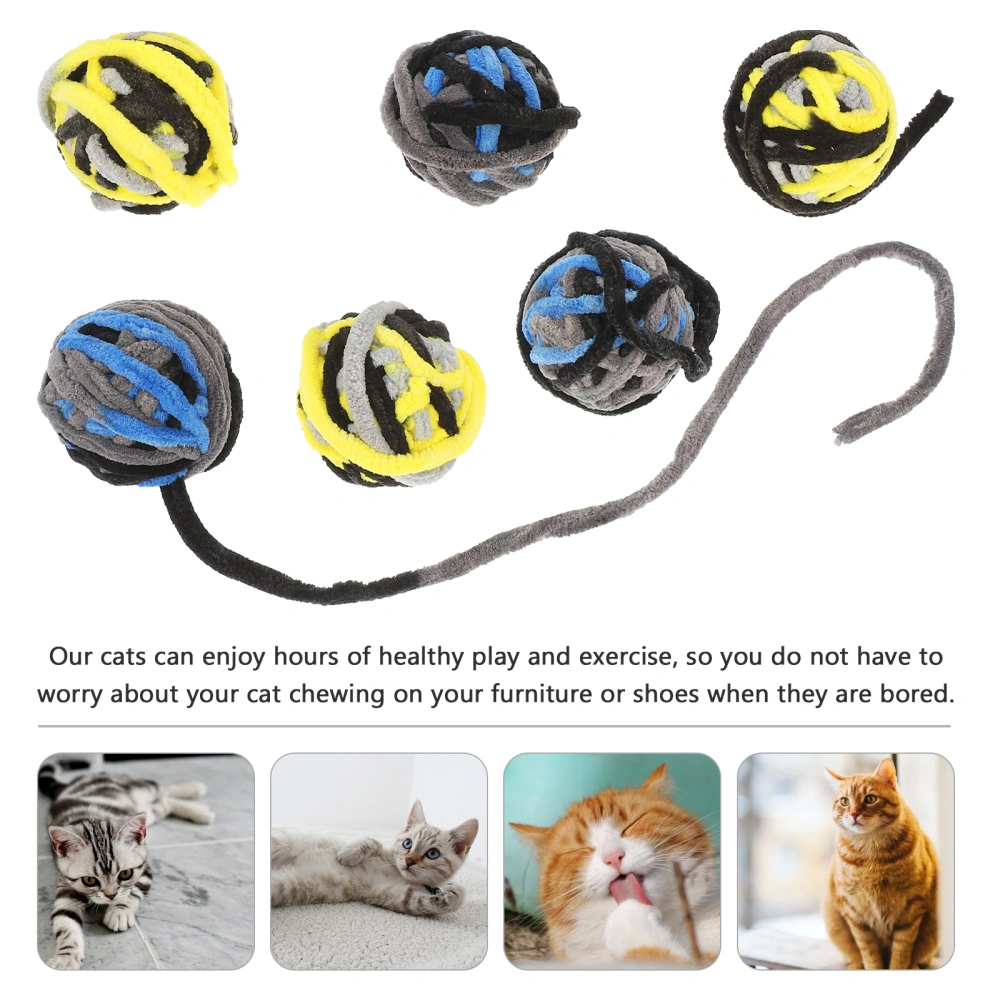 8pcs Cat Toy Ball Kitten Toys Yarn Balls Cat Yarn Balls Soft Cat Balls Interactive Cat Toys