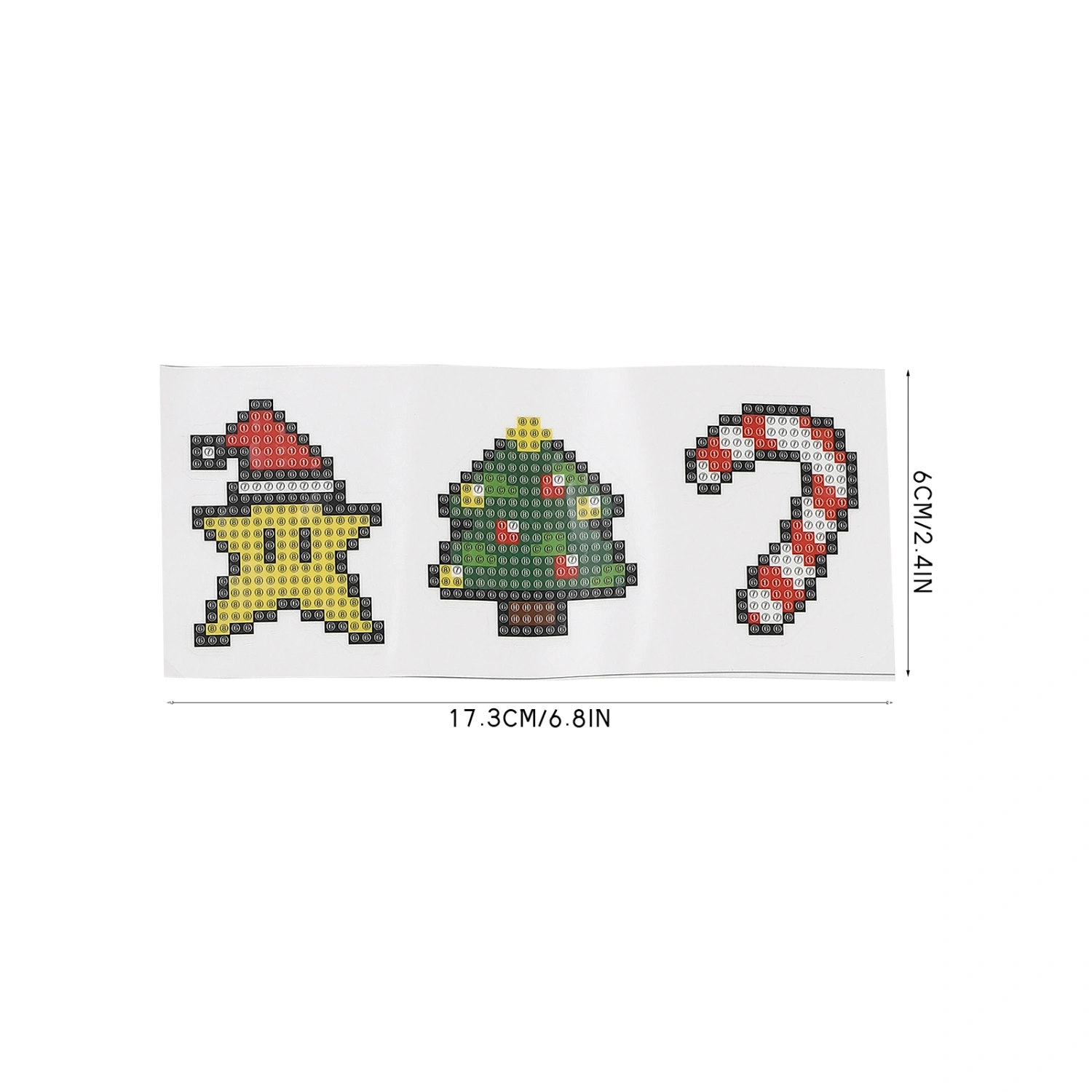 1 Set of Christmas Diamond Sticker Bead Painting Sticker DIY Painting Supplies