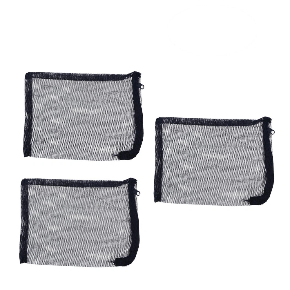 3pcs 27x30CM Zipper Nylon Mesh Filter Media Bag for Aquarium Garden Pond (Black)