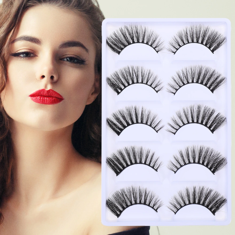 5 Pairs 3D Natural Extension Eyelashes Fake Eyelashes Simulation Eyelashes