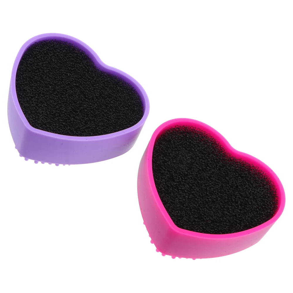 2pcs Makeup Brush Cleaning Box Silicone Brush Cleaning Tool (Mixed Color)