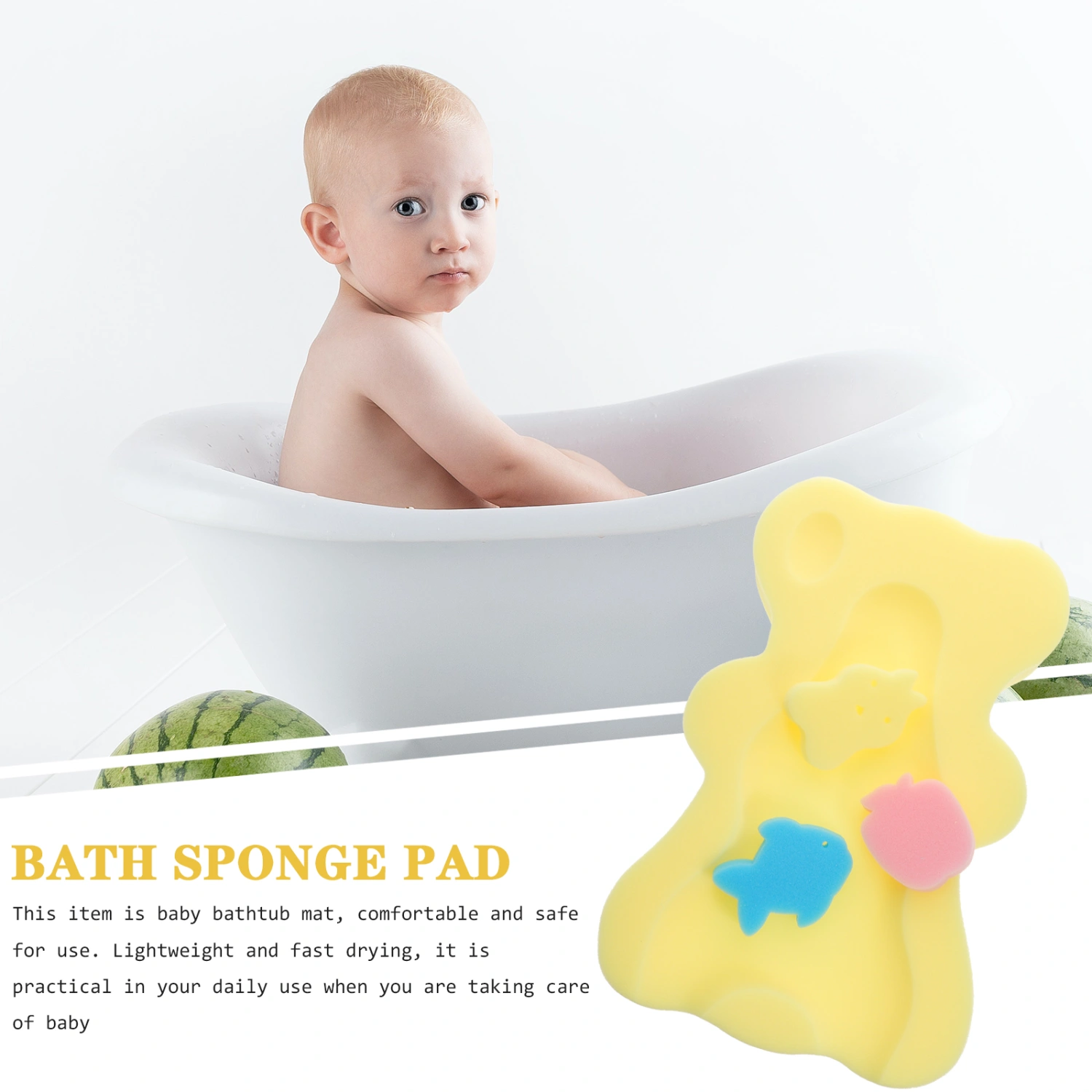 Baby Bath Cushion Mat Baby Bath Sponges Cushion Baby Bathtub Mat Bath Support Random Style
