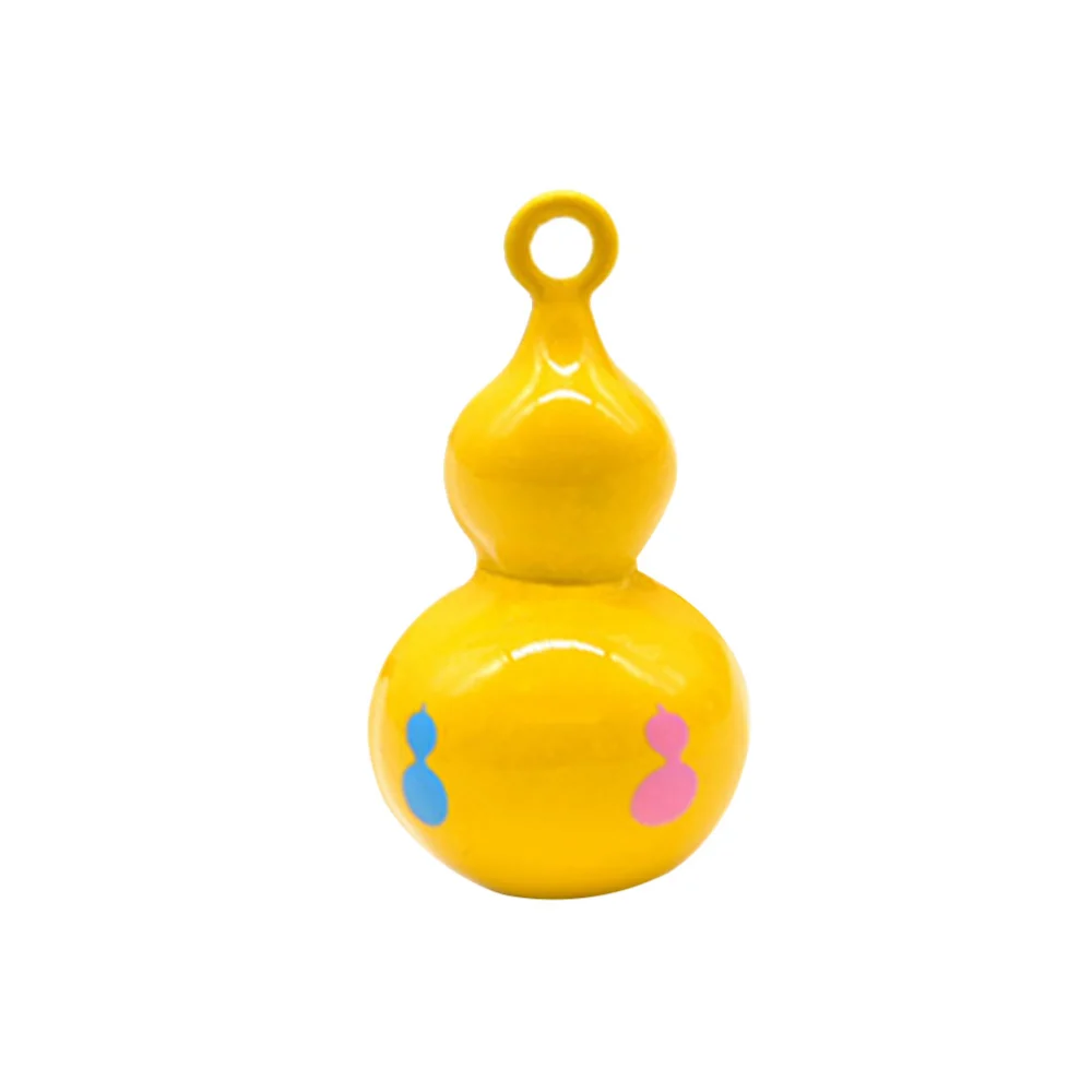 Bells Pendant Accessories Gourd Shape Seal Bright Colored Smooth Paint Copper Bells Hanging Accessories for Boys Girls Gift (Yellow)