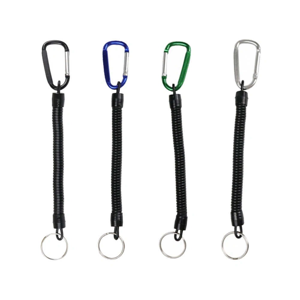 4pcs Telescopic Elastic Rope Buckles Anti-lost Keychains for Outdoor Fishing