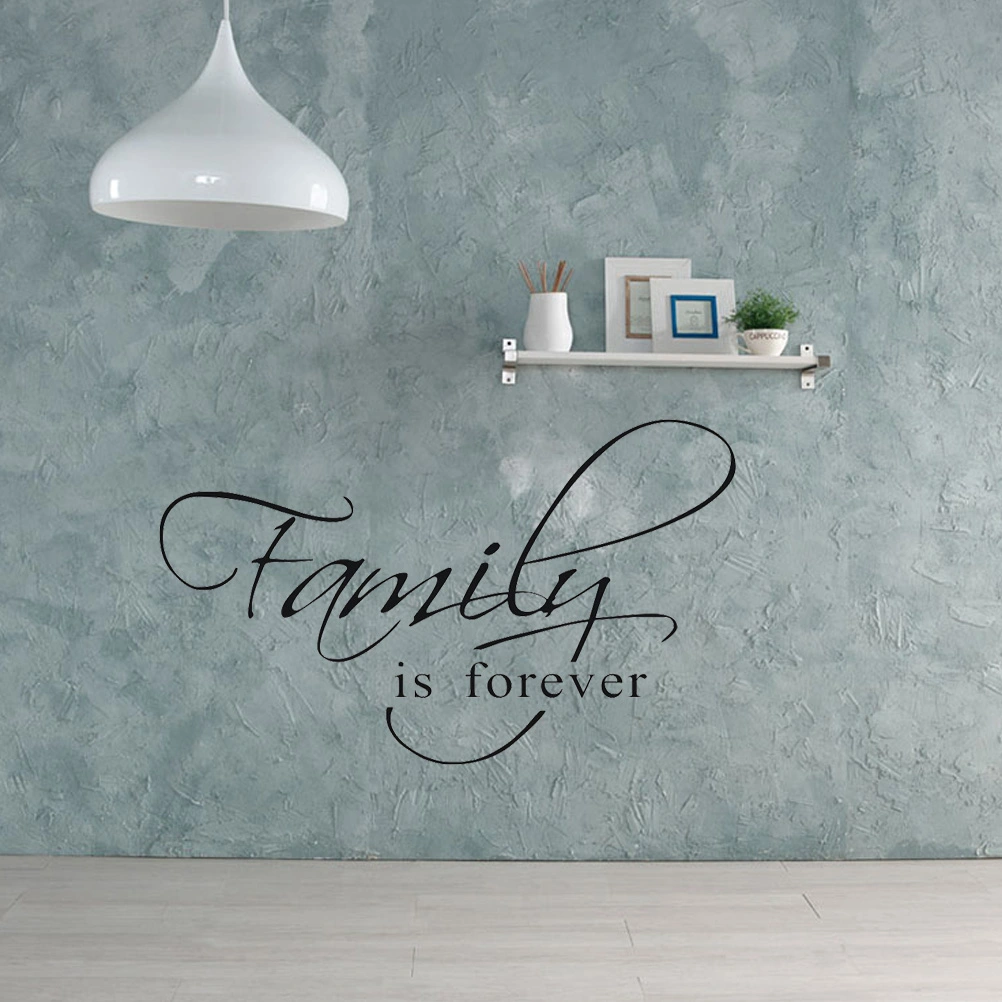 Family Is Forever Wall Sticker Vinyl Lettering Wall Decal Removable DIY Inspirational Quotes Wall Art Decor for Bedroom Living Room Home - 44x26cm