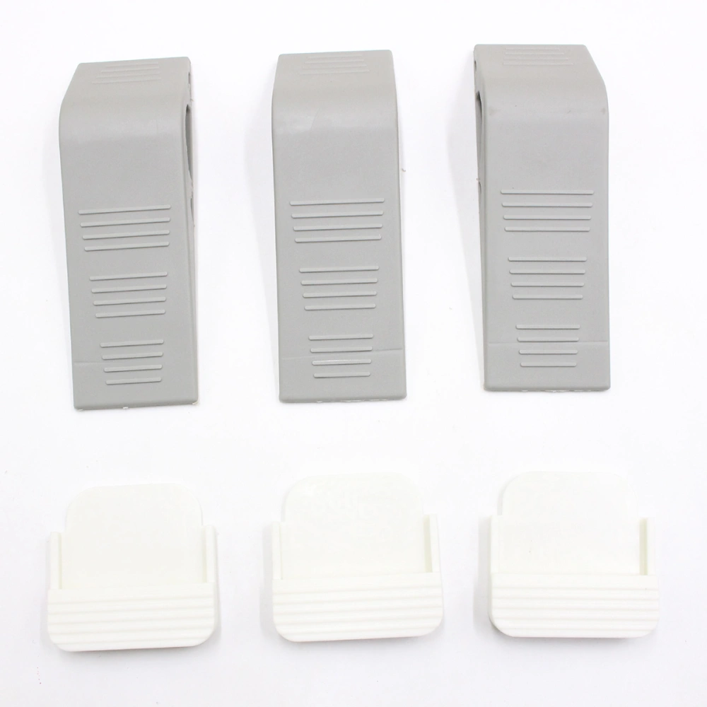 3pcs Anti-slip Rubber Door Stopper Door Protective Wedge Door Holder for Home Hotel