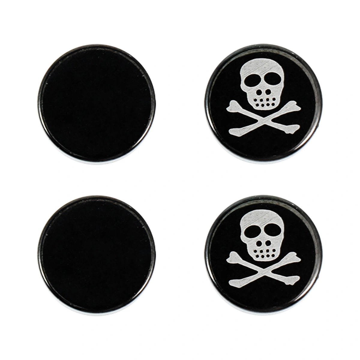 2 Pcs of 1x1cm Magnetic Titanium Steel Stud Earrings Skull Pattern Ear Decoration - A Type (Black)