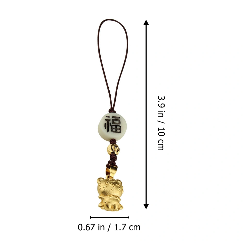 Luck Tiger Pendant Cell Phone Strap Tiger Pendants Car Key Hanging Decor
