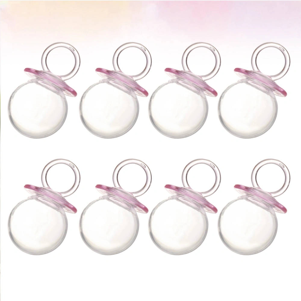 12pcs Transparent Pacifier Candy Boxes Creative Candy Gift Boxes for Baby Shower (Pink)