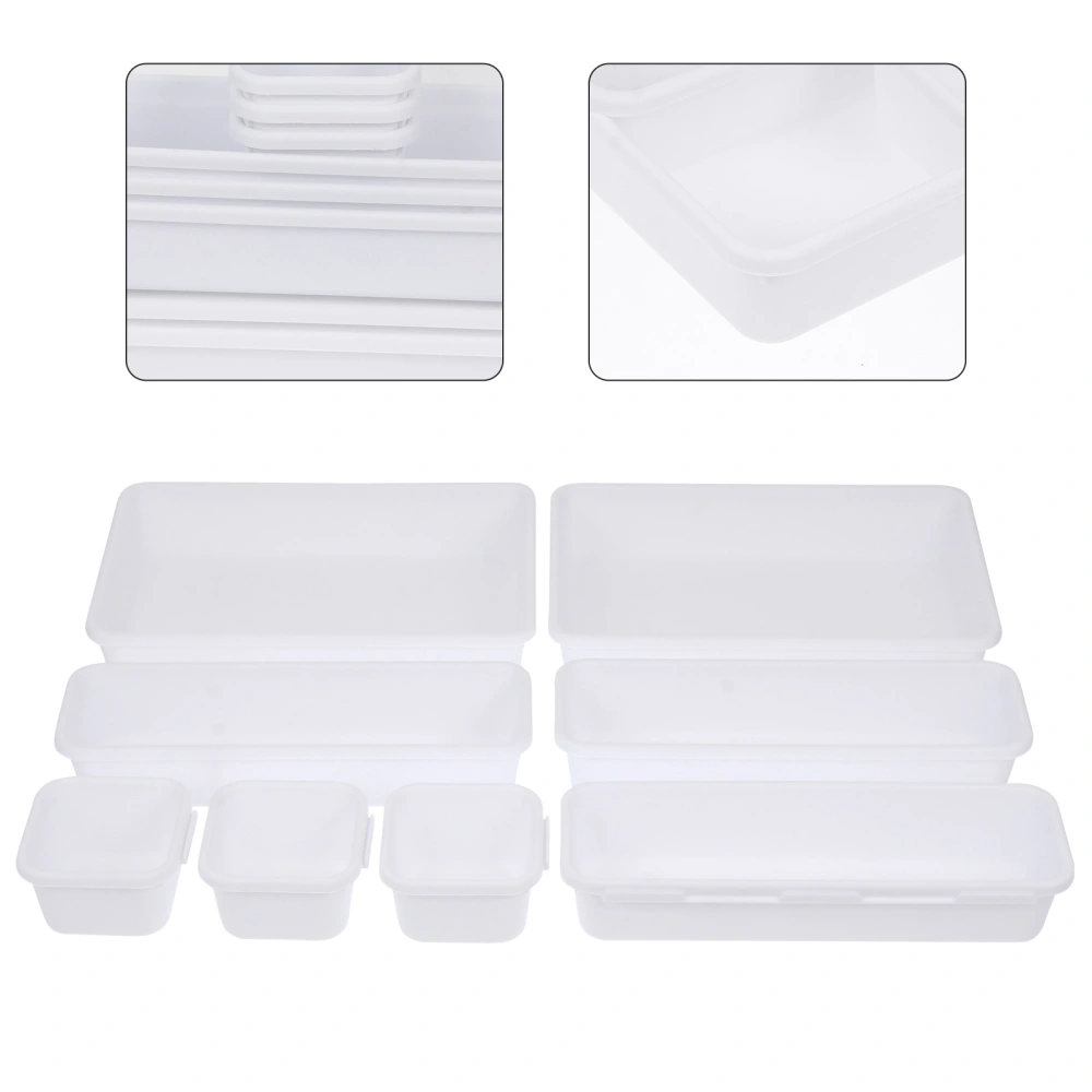 1 Set Creative Household Storage Box Drawer Storage Case Cosmetics Box (White)