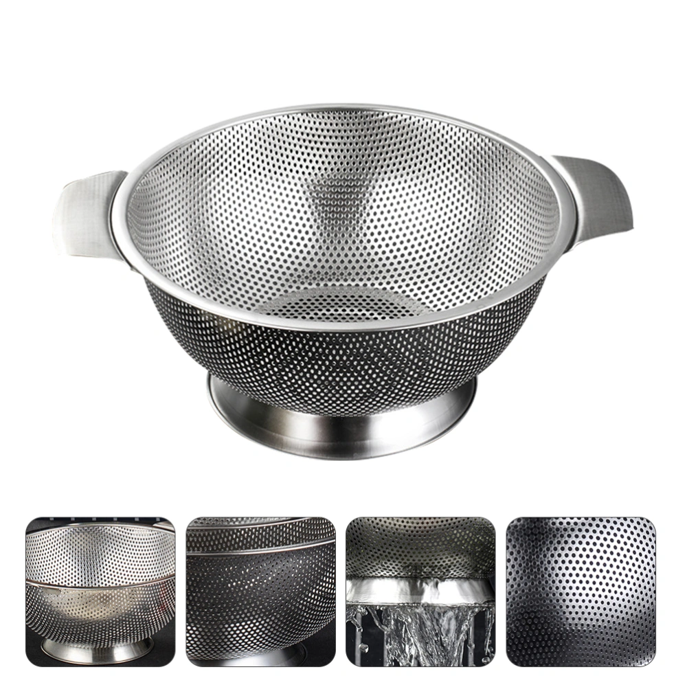 1pc Stainless Steel Drainage Bowl Kitchen Drying Washing Vegetable Fruit Drainer