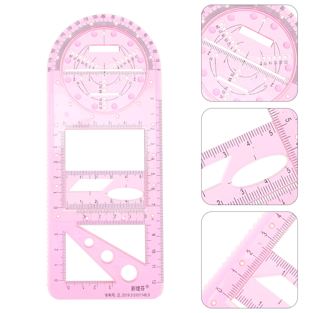 Multi-function Geometric Drawing Template Mathematics Examination Ruler School Supply