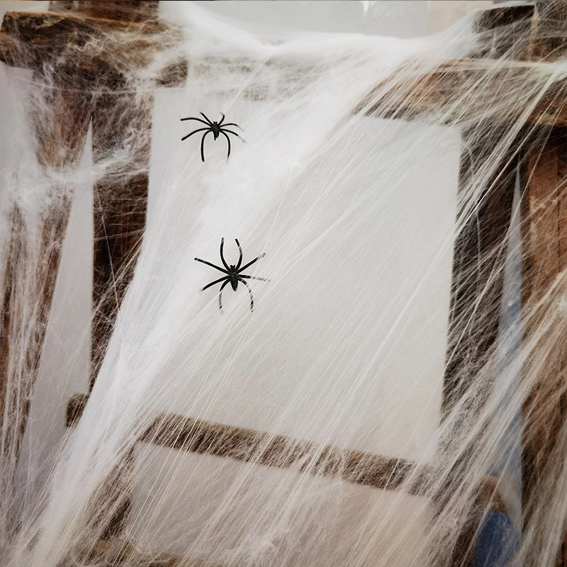 1 Set of Spider Web Halloween Decorations with Spiders Stretchable Cobwebs for Halloween Indoor and Outdoor