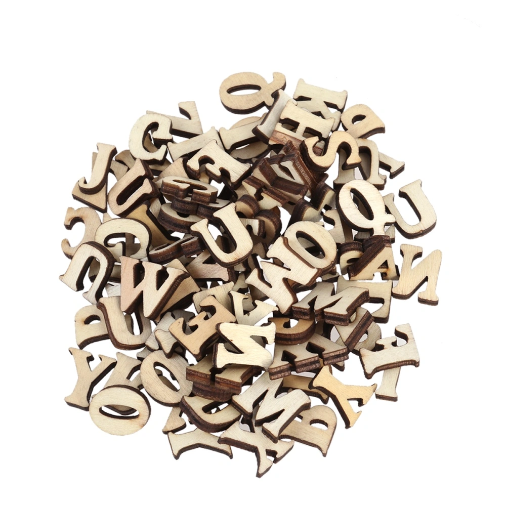 50PCS Unfinished Wooden Capital Letters Alphabet Wood Cutout Discs Assorted Styles For Patchwork Scrapbooking Arts Crafts DIY Decoration Display Decor