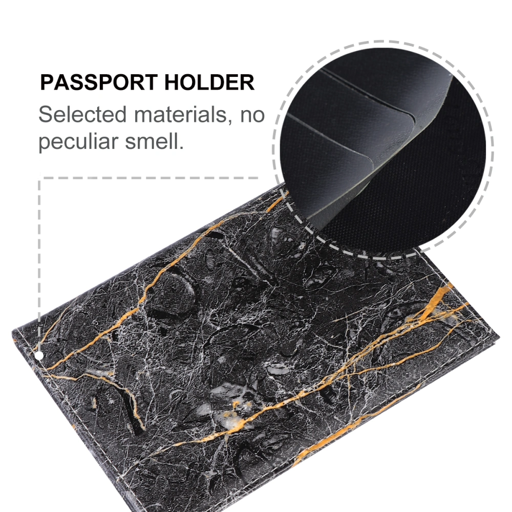 1PC Passport Holder Marbled Glossy Passport Pouch Portable Passport Case