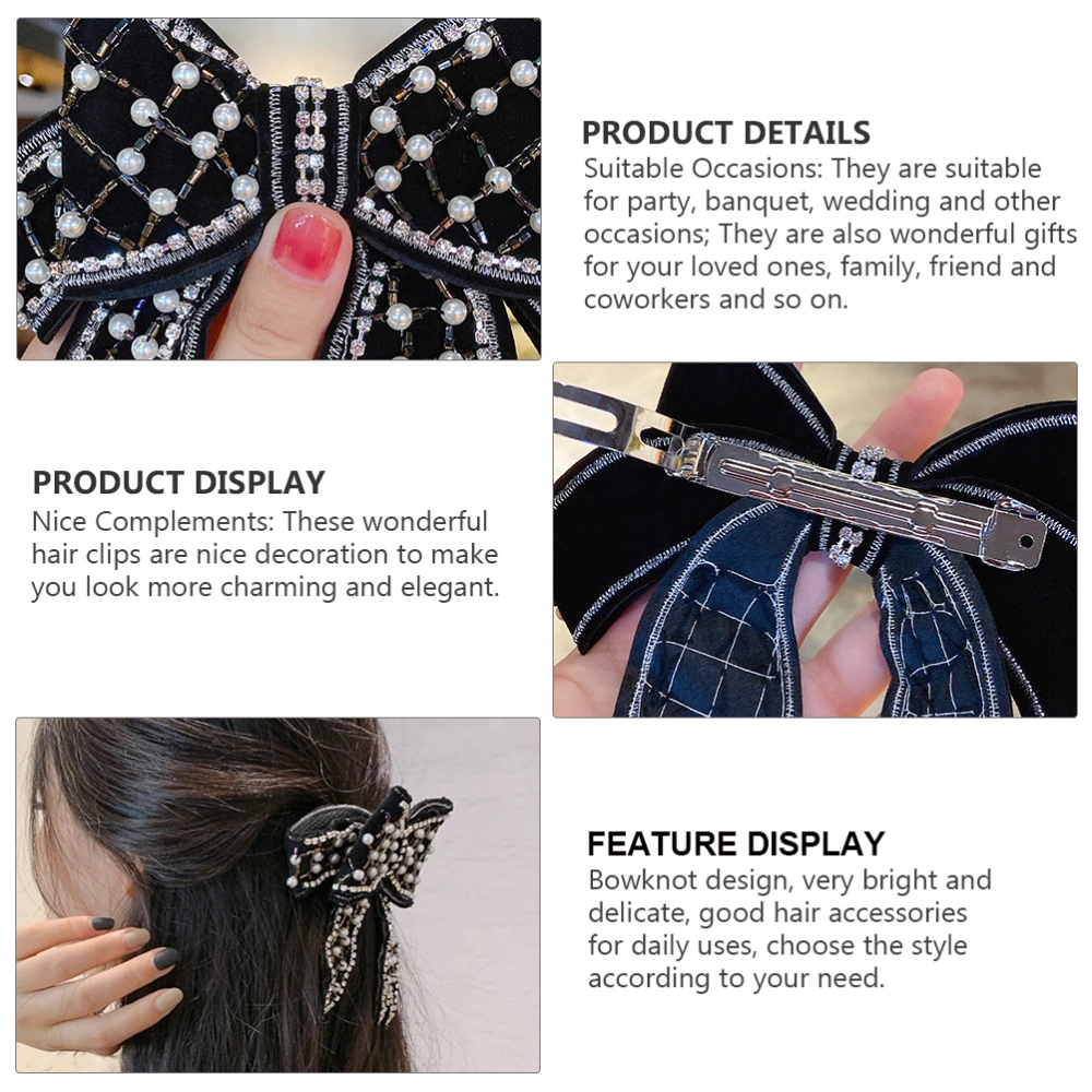 1Pc Fashion Bowknot Hairpin Diamond Hair Clips Female Hair Accessories for Girl