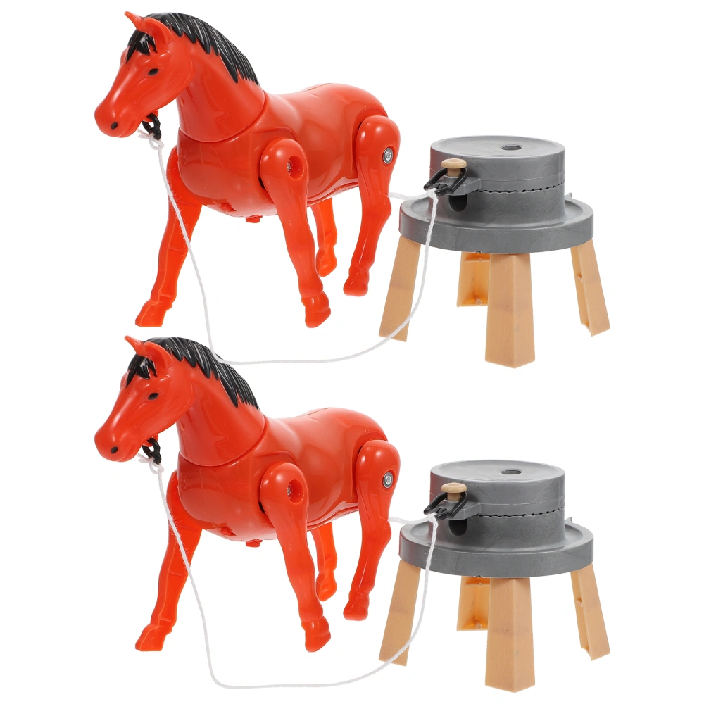 2 Sets of Electric Horse Rotating Mill Toys Desktop Horse Toy Adorns Children Toys