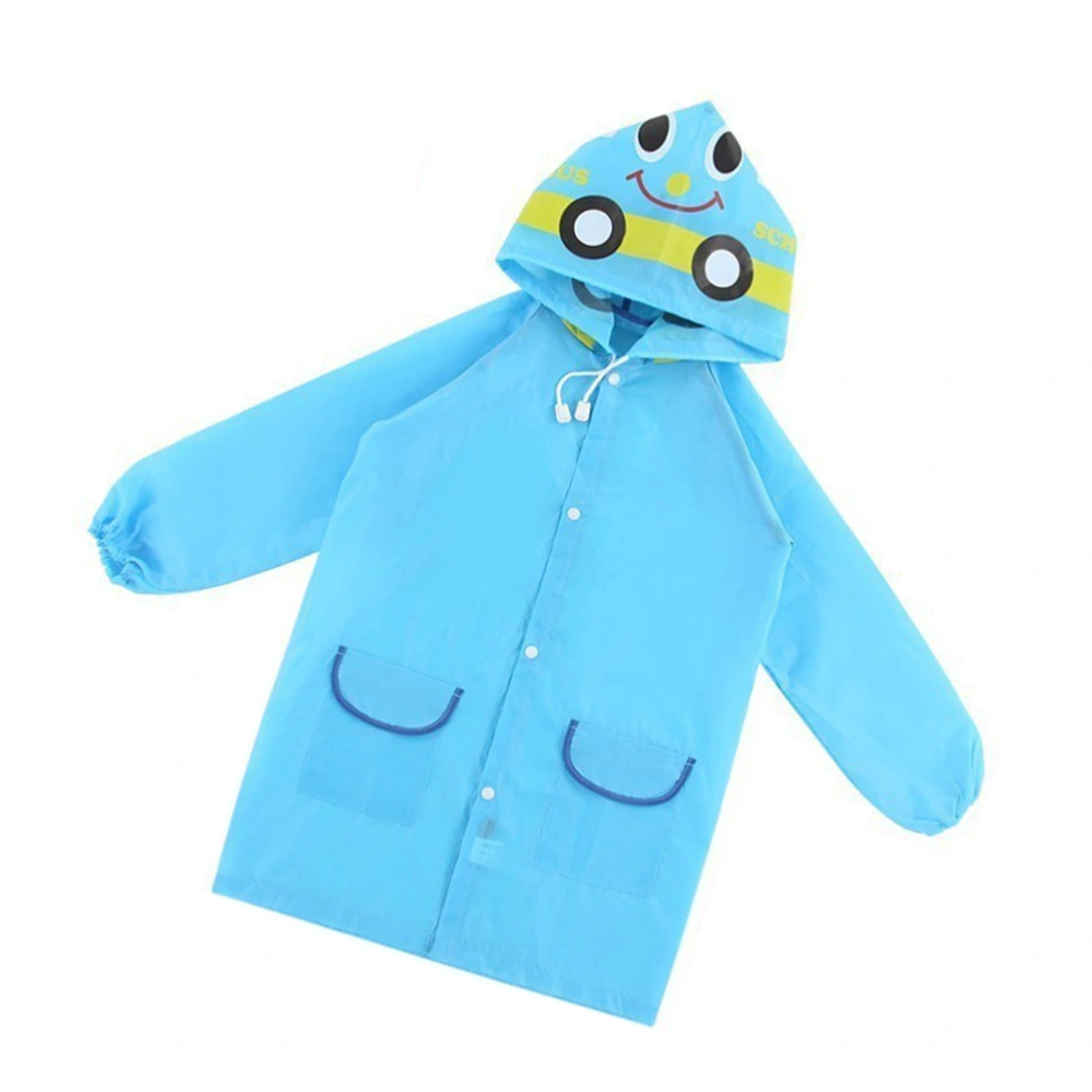 Children Raincoats with Hood Cartoon Animal Design Rain Coat Cover for Kids Girls Boys (Blue, Suitable for Height 80-130cm)