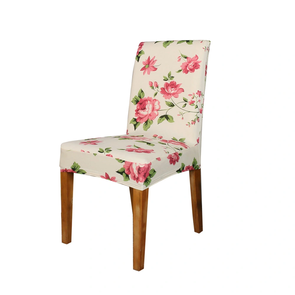 Dining Chair Cover Removable Washable Stretch Chair Slipcover Milk Silk Printing Chair Protector (Bird and Flower)