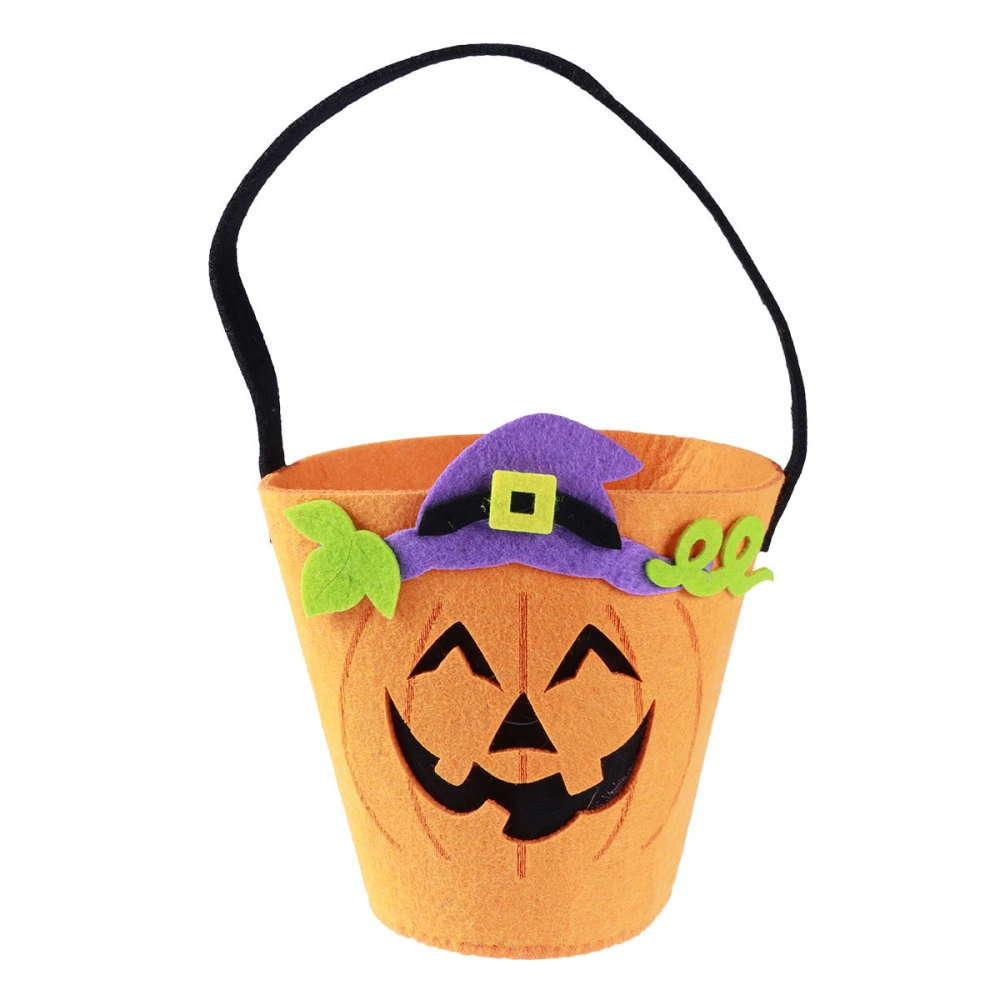 Halloween Pumpkin Bag for Kids Child Trick or Treat Bags Fun Creative Candy Bag Holder Performance Props Portable Premium Non-woven Fabric for Halloween Party Children's Day Costumes with Handle