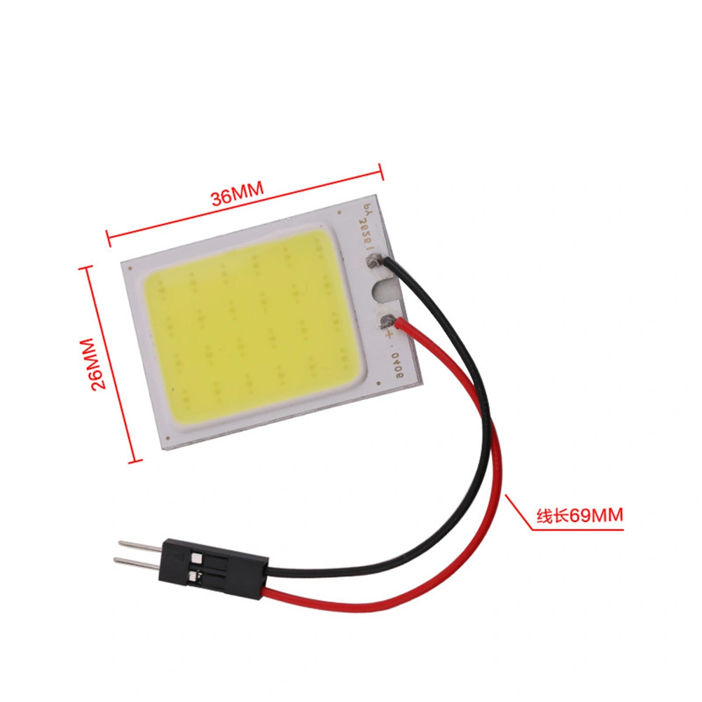 COB 24SMD Superbright White LED Panel Roof Lamp Auto Car Interior Reading Plate Light Interior Wired Lamp with T10, BA9S & Festoon Adapters
