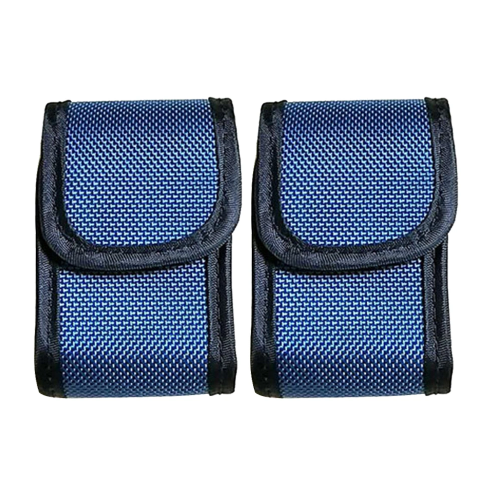 2 Pcs Fingertip Pulse Oximeter Storage Case Thicken Flap Hook and Loop Pasted Carrying Bag Portable Oximeter Pouch Protective Case (Blue)