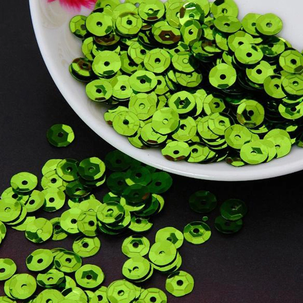 1000pcs 6mm DIY Round Sequins Paillettes Sewing Wedding Craft Clothes Shoes Bag Sparkling Accessory (Green)