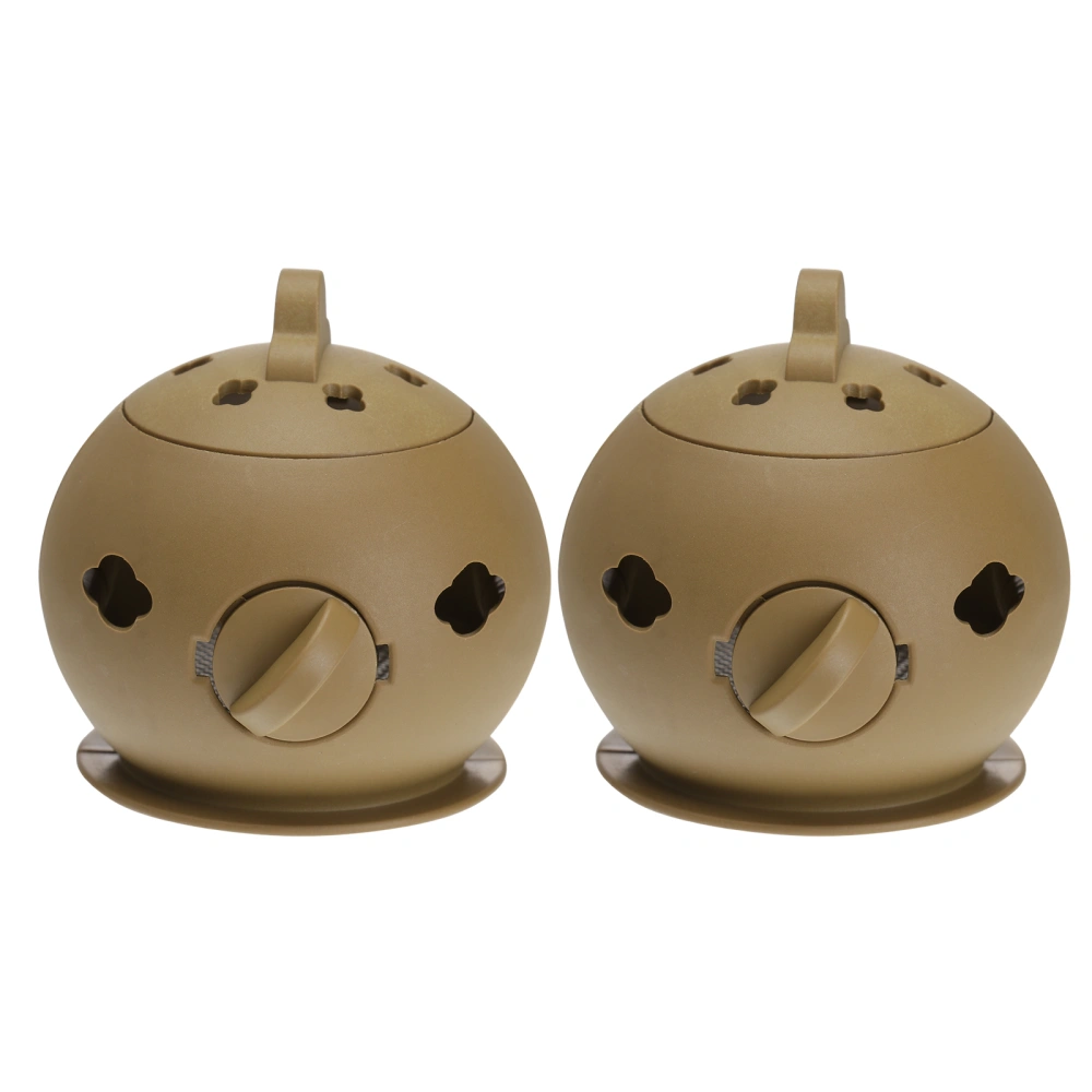 2 Pcs Body Moxibustion Box Moxibustion Massage Treatment Pot Health Care Tool Without Moxa Cone (Khaki)