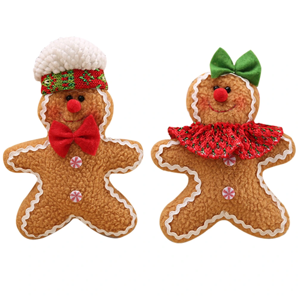 2Pcs Felt Pendant Christmas Tree Ornament Pendant Gingerbread Man Pendant