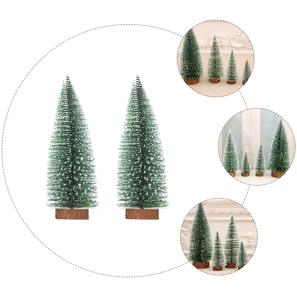 2pcs Adorable Home Desktop Christmas Tree Ornaments Delicate Home Adornments