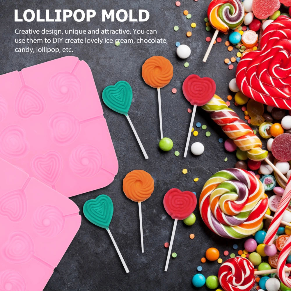 1 Set Lollipop Making Molds Silicone Baking Molds Ice Lolly Circle Shaped Mold