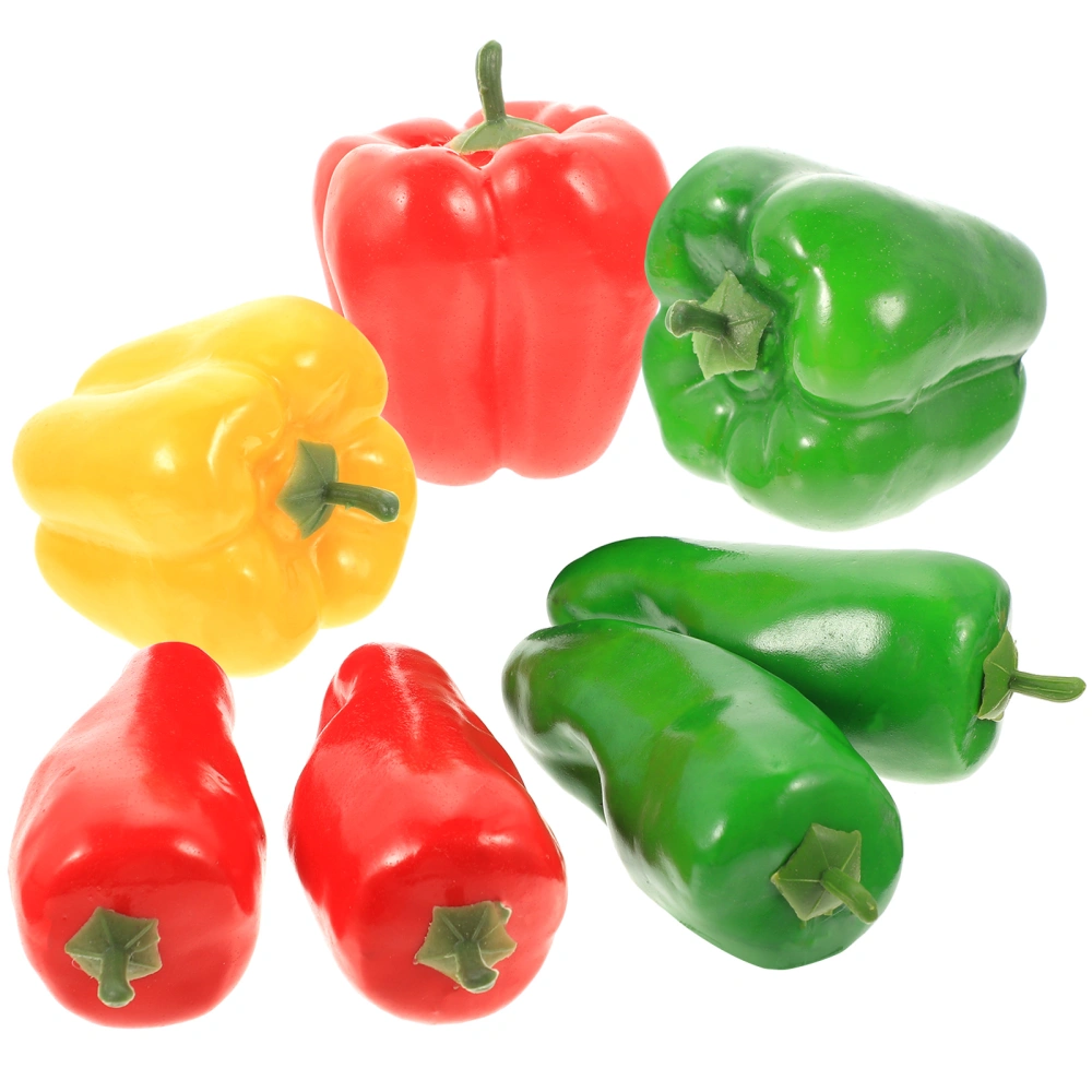 7Pcs Fake Vegetable Chili Peppers Ornament False Peppers Decor Photo Props